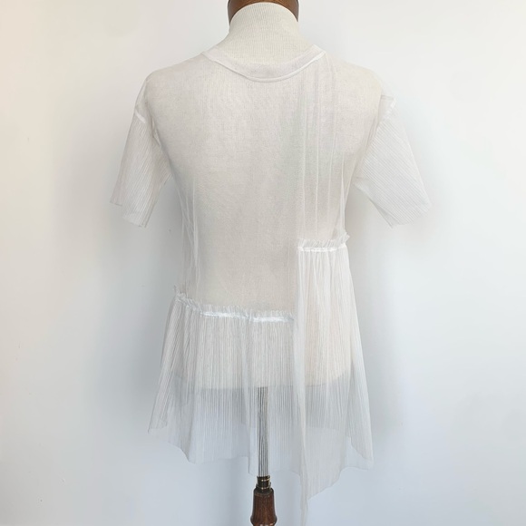 [NEW]Sheer White Layered Top - Picture 3 of 3